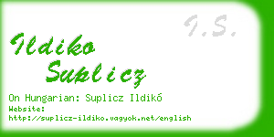 ildiko suplicz business card